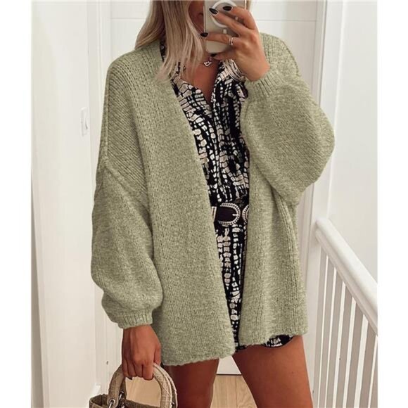 Womens Oversized Cardigan Sweaters Mist Green - Picture 4 of 6